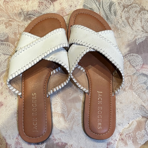 Jack Rogers Shoes - Jack Rogers Women's Cream Sandals with Tan Accents